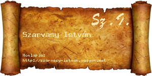 Szarvasy István névjegykártya
