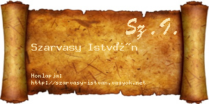 Szarvasy István névjegykártya