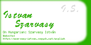 istvan szarvasy business card